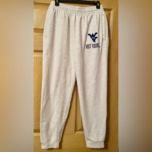 Men’s West Virginia University Light Gray Drawstring Sweatpants with Pockets M